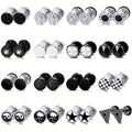 16 Paires de Faux Perles de Gauges pour Hommes et Femmes en 316L et Acier Inoxydable 316L, Faux Gauges et Perles d'oreille en Forme de Tunnel