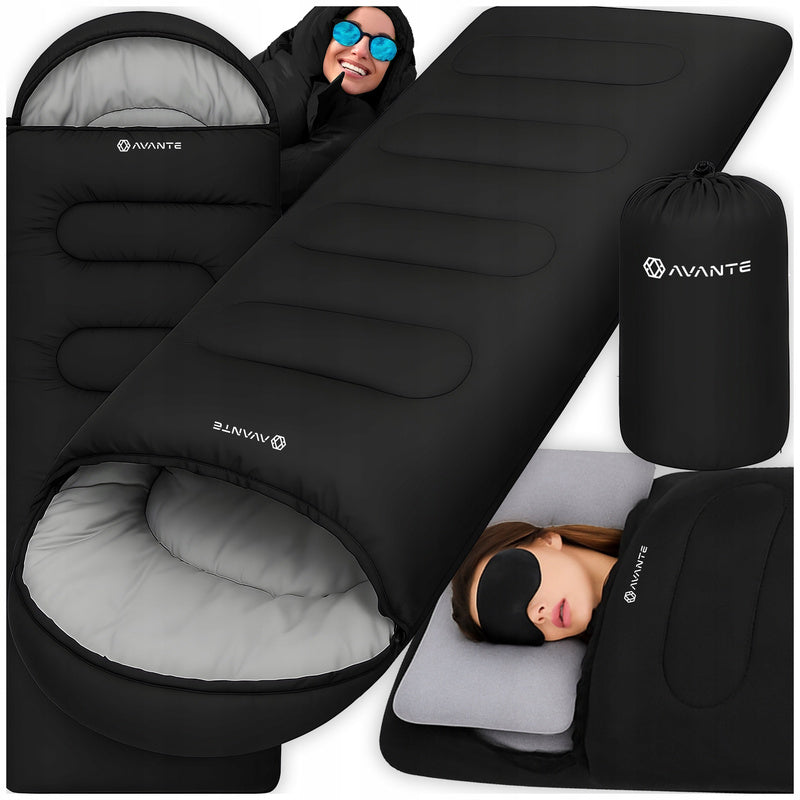 Housse de sac de couchage de camping, couverture de voyage avec capuche et fermeture éclair 210X75 cm, légère 500G. Sac de couchage hypoallergénique pour randonnées et camping. Grande taille, liberté de mouvement. Sac de transport compact et facile. Isola