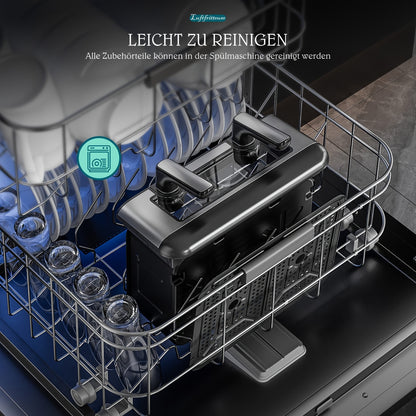 Friteuse à air 10L avec fenêtres d'affichage faciles - Friteuse à air XXL 8 en 1 avec panier flexible, séparateur pour double cuisson, finition synchronisée, panier lavable au lave-vaisselle, double friteuse à air numérique - Noir