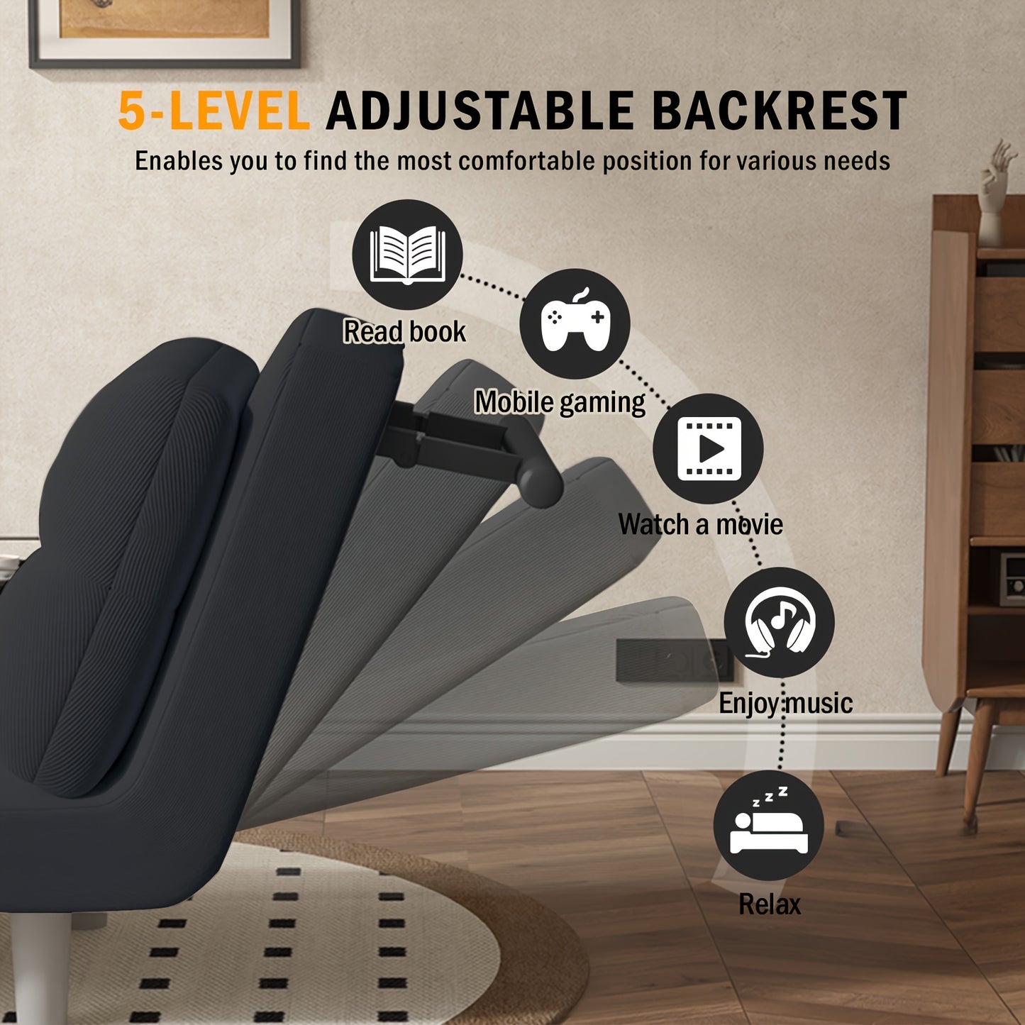 Fauteuil, velours pour maison et assise – vue détaillée 8
