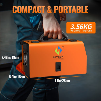 Poste à souder MIG HITBOX 3 en 1 multifonctionnel sans gaz/Lift Tig/Stick 110V/220V 200A Portable Contrôle Synergique Flux Cœur Alimentation de Fil Soudeur Inversseur IGBT avec Écran LCD