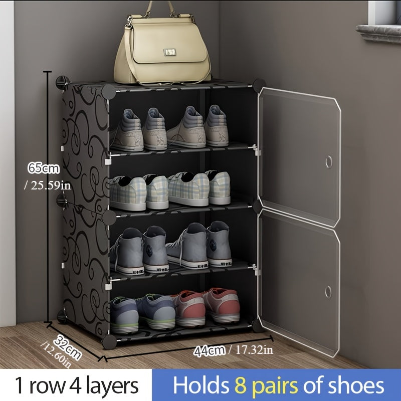 Étagère à chaussures facile, armoire à chaussures en plastique, rangement anti-poussière multicouche, convient pour l'assemblage multicouche d'étagères à chaussures dans les chambres, les halls d'entrée, les salons, les dortoirs et les portes avec de mult