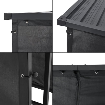Porte-Bois de Chauffage Extérieur Yakutat avec Couverture, Support en Métal pour Bois de Chauffage, Étagère à Bûches et Aide à Empiler – Noir
