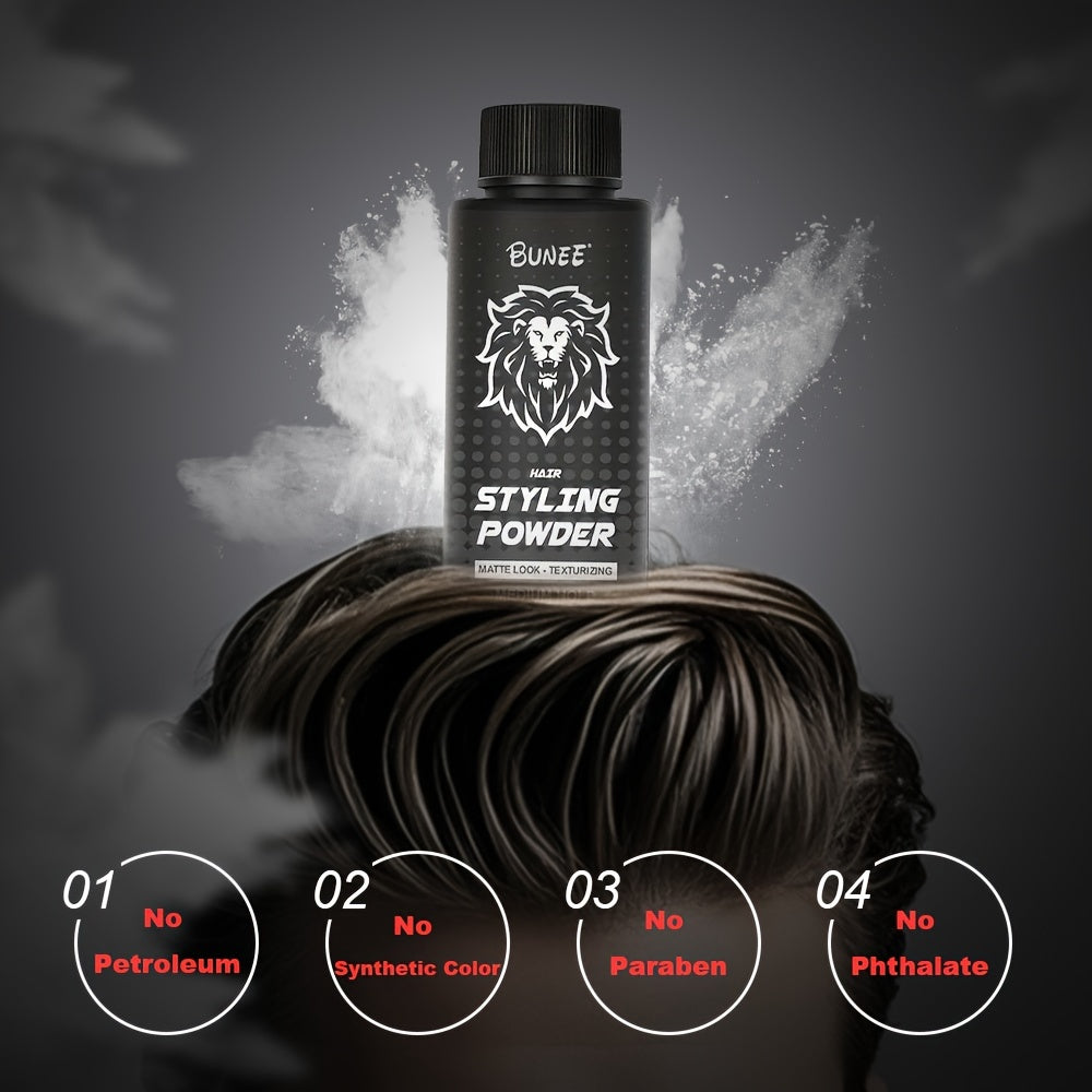 Poudre de cheveux moelleuse Version Lion, un produit de coiffure neutre conçu pour contrôler les coiffures et ajouter du volume, disponible en pack de 20G