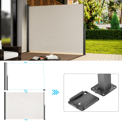 CASARIA® Nosara 180X300Cm Auvent Pare-soleil Rétractable Coupe-vent et Imperméable pour Balcon, Terrasse et Jardin, Anthracite