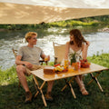 Table Pliable d'Extérieur avec Large Plateau, Capacité de Charge de 100KG - Table de Camping Portable Facile à Installer et à Transporter pour Jardin, Plage, Activités de Plein Air