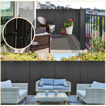 Clôture d'Écran de Confidentialité en PVC Durable - Protection Contre le Vent et le Soleil, Renforcée avec des Attaches de Câble, Disponible en Gris/Vert/Marron/Bambou - Tailles Multiples pour Jardin et Balcon