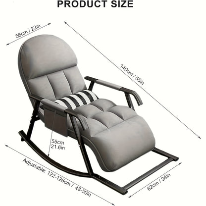 Fauteuil à bascule salon moderne inclinable, fauteuil à bascule avec poche latérale, fauteuil à bascule à repose-pieds réglable, fauteuil à bascule salon chambre à coucher