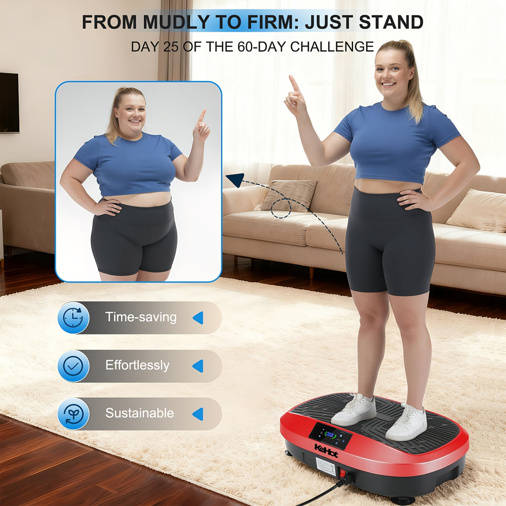 Plateforme Vibrante Intelligente Réglable à 120 Positions, Massage Électromagnétique, Télécommande Sans Fil, Bandes de Résistance, Charge de 20 kg, Idéale pour le Fitness à Domicile, la Perte de Poids, la Sculpture Corporelle et l'Entraînement de Récupéra