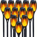 Lumières Torche Feu Solaire - Effet Flamme, Éclairage Extérieur de Jardin et Allée, Plastique Durable, Célébrations de Fêtes et Ambiance de Patio, Décoration de Jardin de Fêtes | Effet Flamme Vacillante | Lampes à Chargement Solaire, Lampes Solaires pour