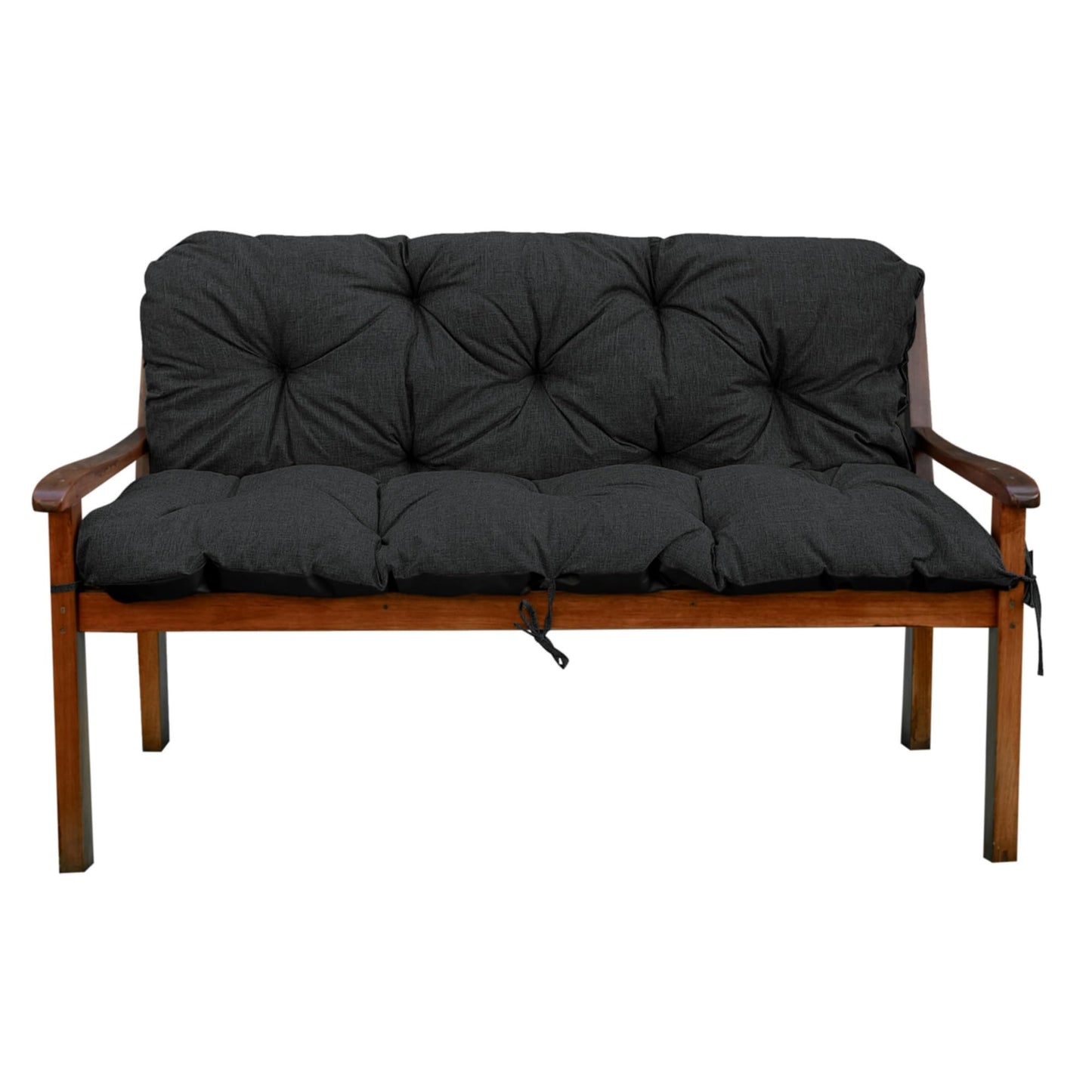 Coussin de Banc de Jardin, Coussin d'Assise et de Dossier, pour 1/2/3 Personnes, Coussin Rembourré avec Sangles, pour Intérieur/Extérieur, Coussin de Banc pour Banc v2
