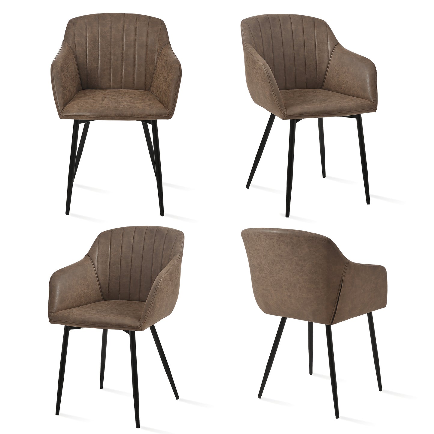 Chaises de salle à manger élégantes avec accoudoirs et soutien lombaire pour salon, cuisine et chambre, offrant un grand confort - Disponibles par lots de 2, 4 ou 6