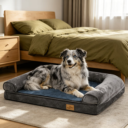 Lit pour grand chien durable : Canapé-lit pour chien de très grande taille jumbo et douillet, literie pour canapé pour chien en mousse éponge orthopédique, housse amovible et lavable, utilisation hiver et été