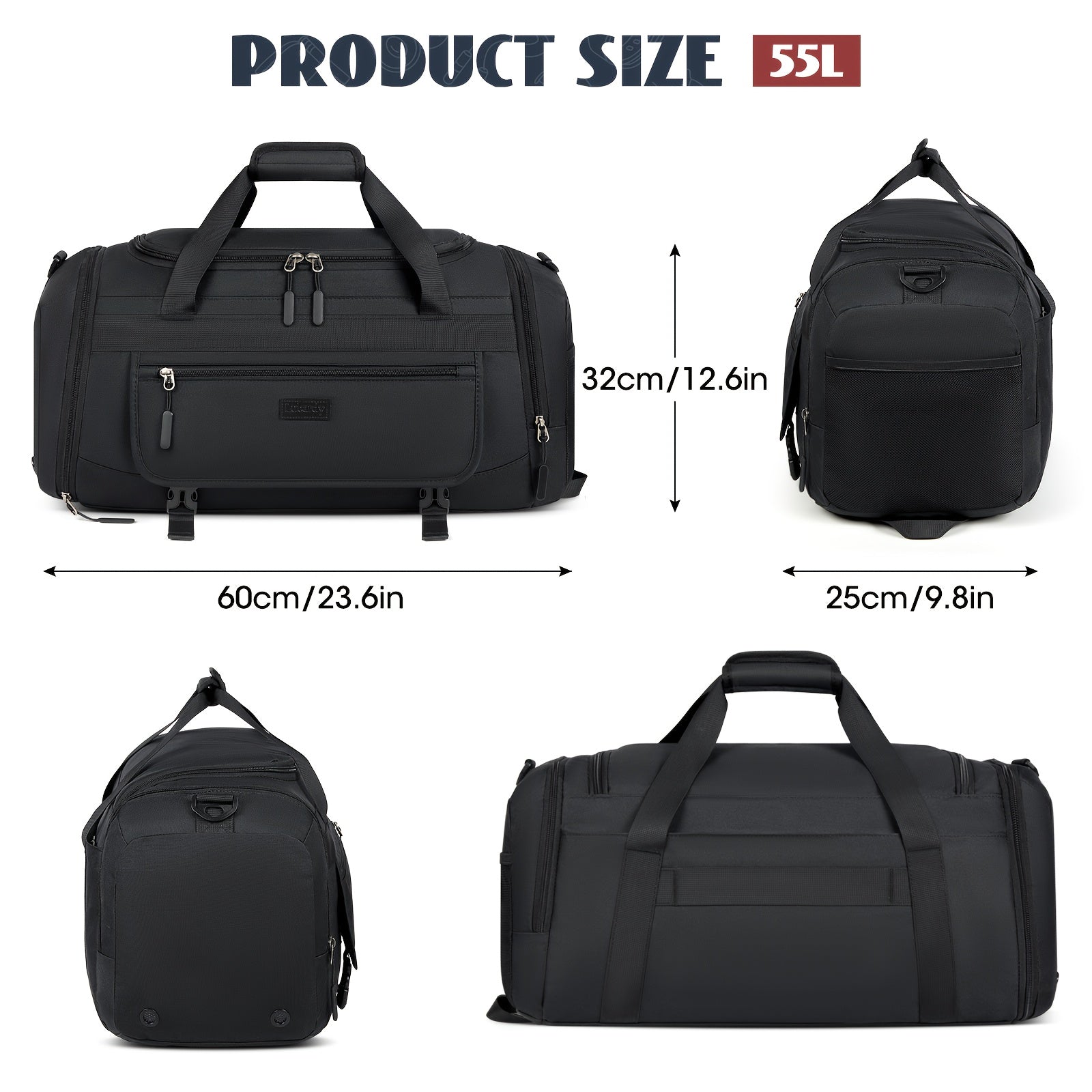 Grand sac de voyage, disponible en tailles 40L et 55L pour camping et voyage – vue détaillée 6