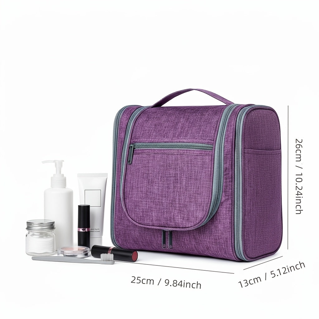 Grande trousse de toilette suspendue, Violet pour camping et voyage – vue détaillée 3