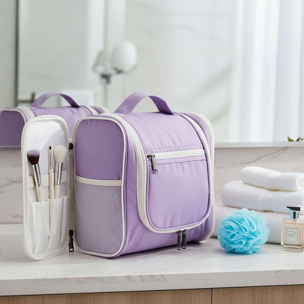 Grande trousse de toilette suspendue, Violet pour camping et voyage – vue détaillée 5