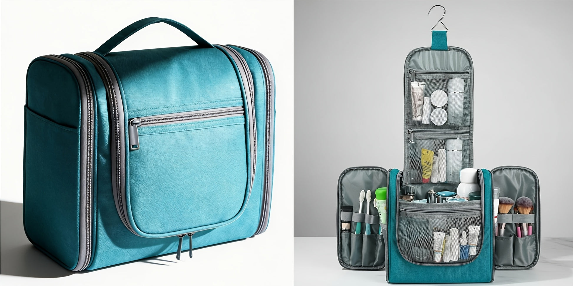 Grande trousse de toilette suspendue, Violet pour camping et voyage – vue détaillée 13