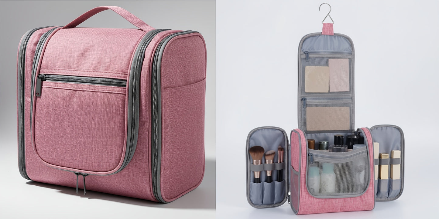 Grande trousse de toilette suspendue, Violet pour camping et voyage – vue détaillée 14