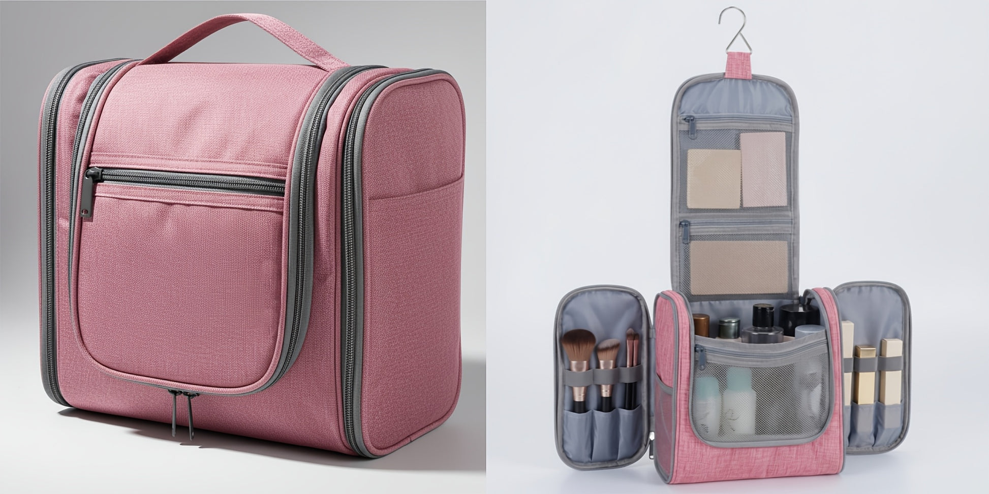 Grande trousse de toilette suspendue, Violet pour camping et voyage – vue détaillée 14