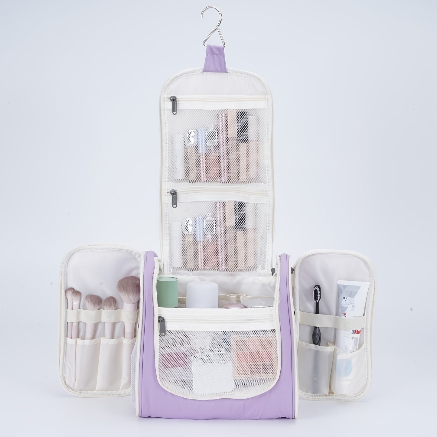 Grande trousse de toilette suspendue, Violet pour camping et voyage – vue détaillée 20
