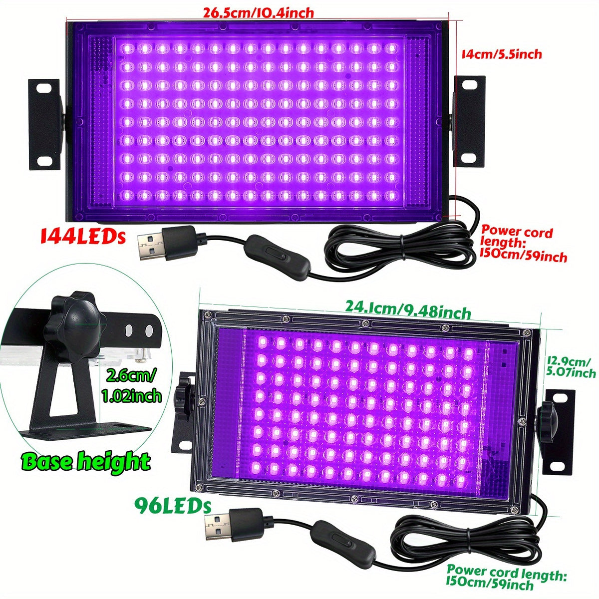 Lampe UV pour résine, Lumière UV 2PACK144LEDs pour maison et déplacements – vue détaillée 4