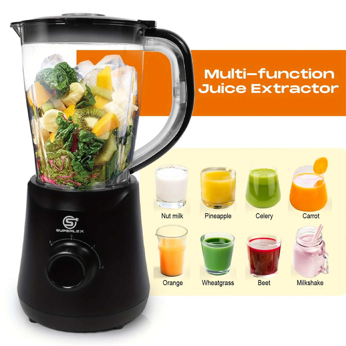 Mixeur Professionnel, lavable pour Smoothies et Glace – vue détaillée 3