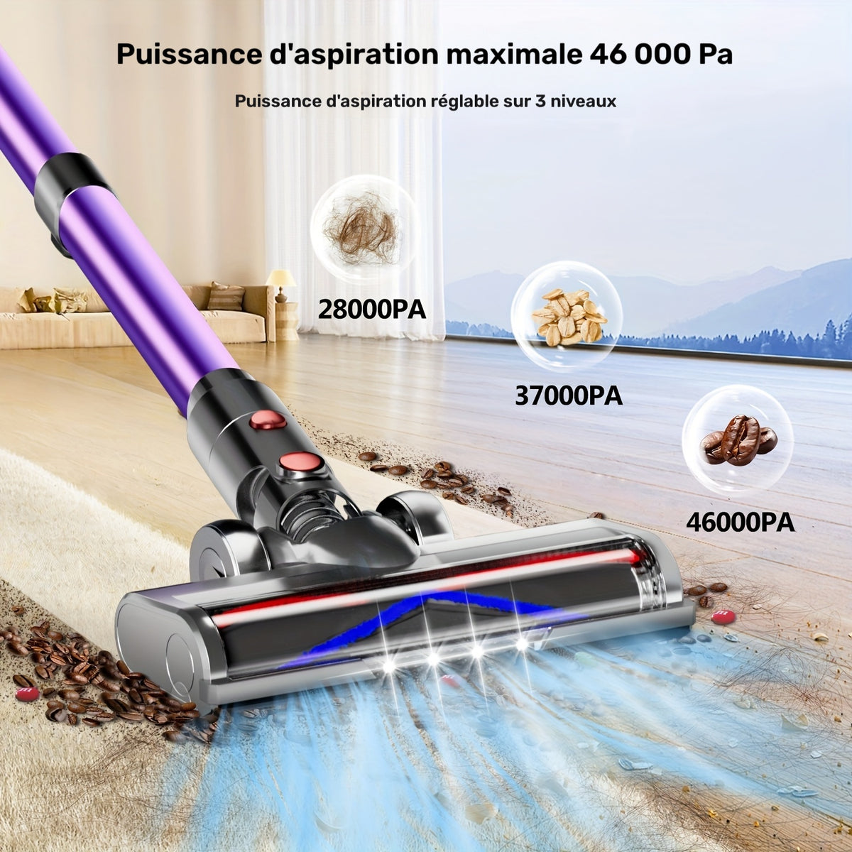 Nettoyeur de tapis, éclairage LED pour tapis et meubles rembourrés – vue détaillée 7