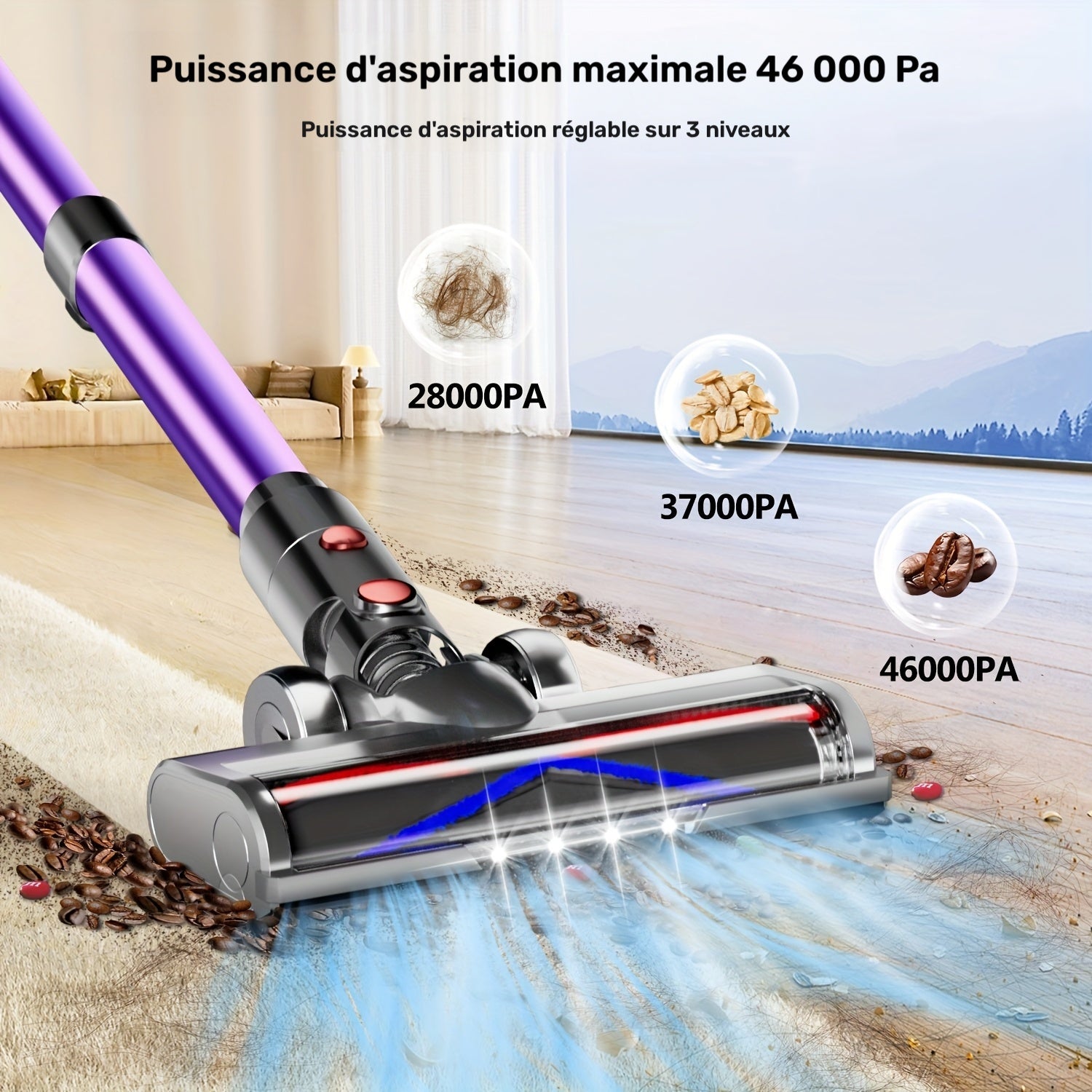 Nettoyeur de tapis, éclairage LED pour tapis et meubles rembourrés – vue détaillée 7