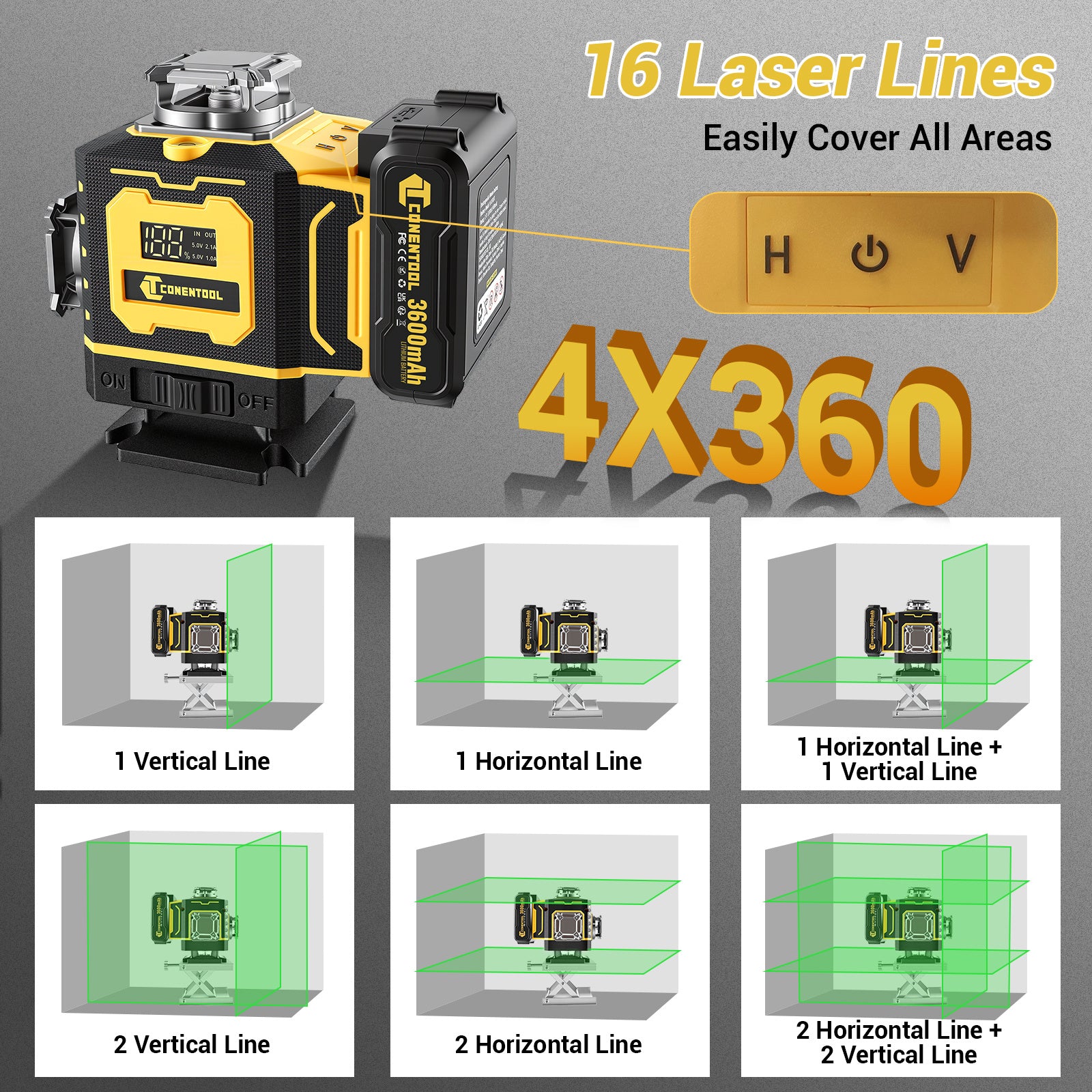 Niveau laser, 4x360 pour alignement et travaux de pose – vue détaillée 10