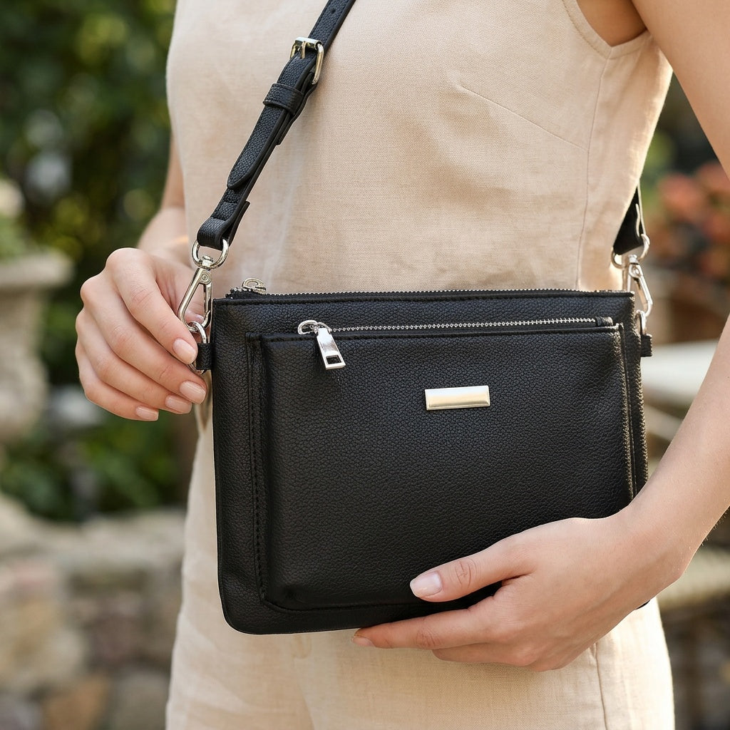 Nouveau sac à bandoulière classique, NOIR pour véhicule et déplacements – vue détaillée 7
