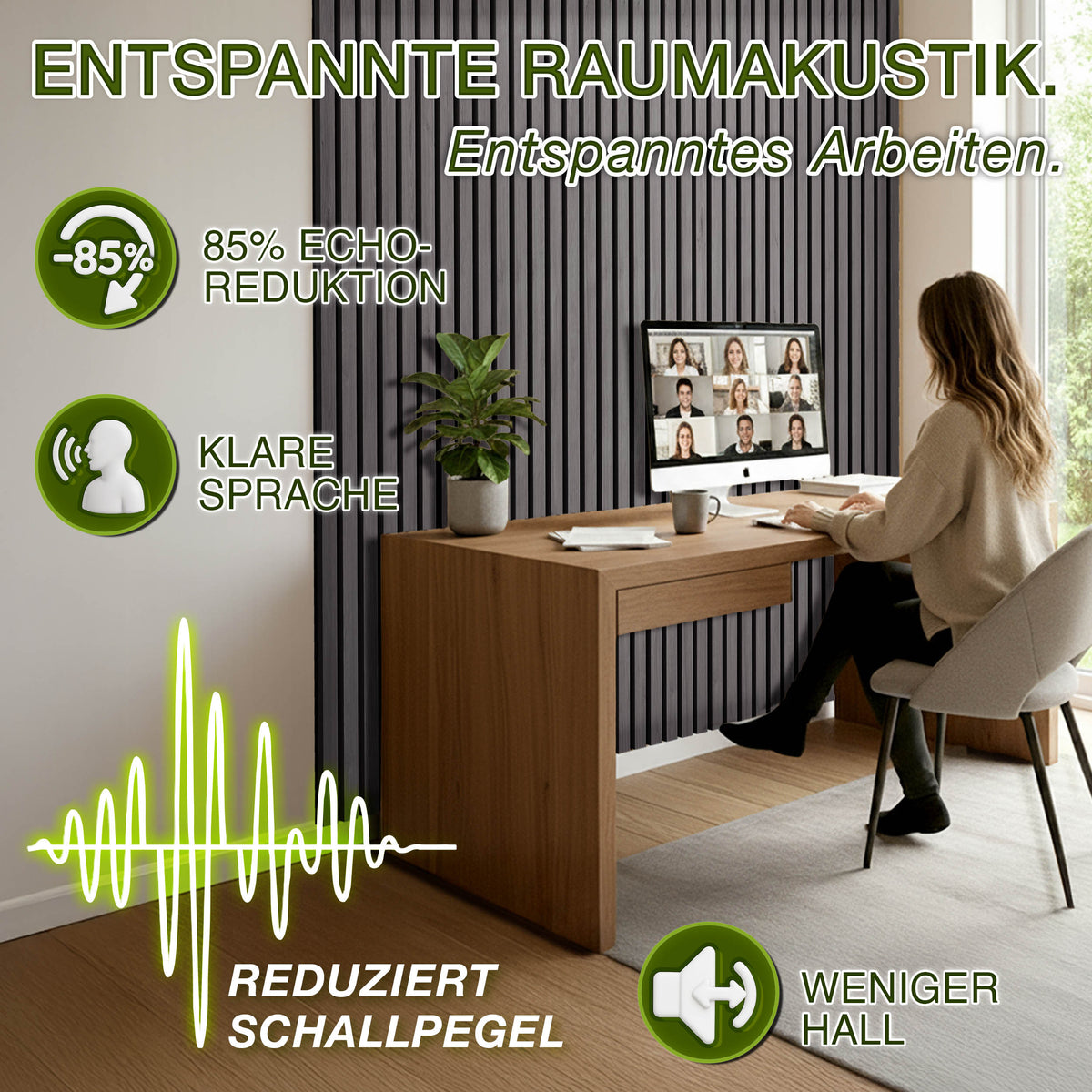 Panneaux acoustiques, bois pour bureau et télétravail – vue détaillée 18