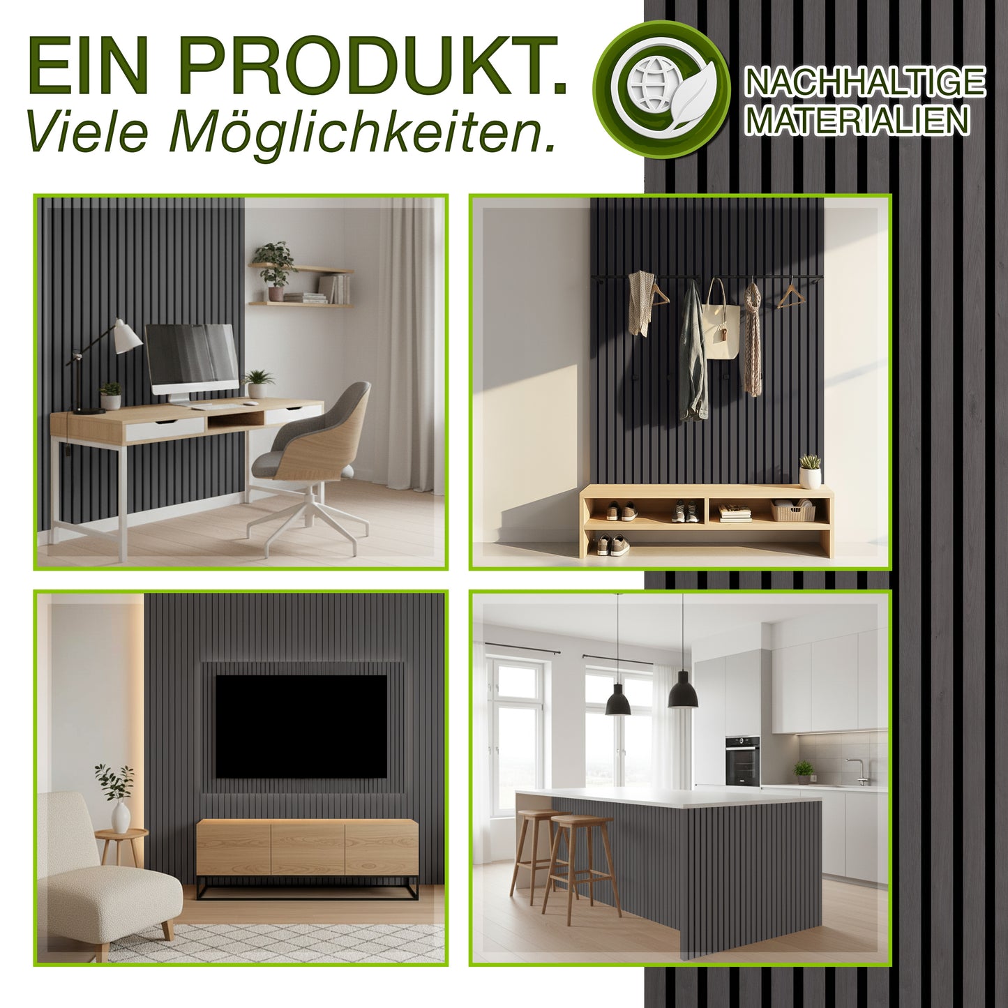 Panneaux acoustiques, bois pour bureau et télétravail – vue détaillée 23