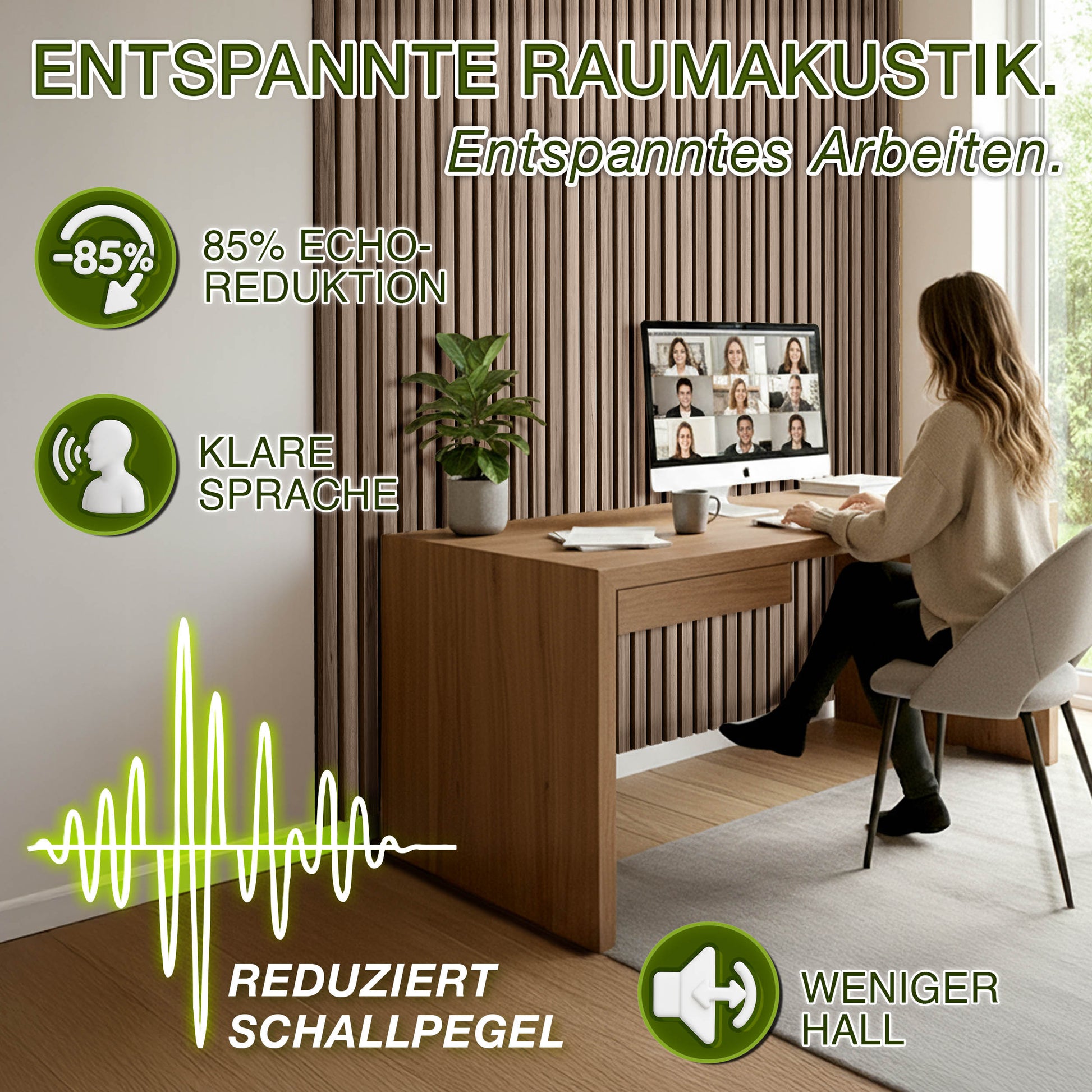Panneaux acoustiques, bois pour bureau et télétravail – vue détaillée 48