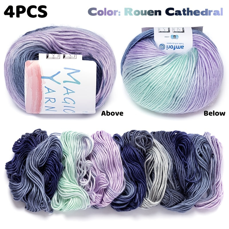 pelotes de fil à crocheter, Pack de 4 meules de foin Dusk pour écharpes et quotidien – vue détaillée 17