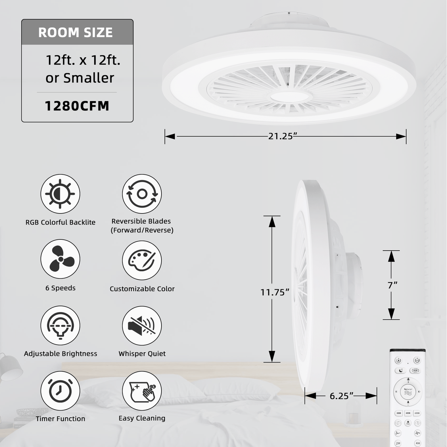 Plafonnier LED, 54cm pour maison et quotidien – vue détaillée 3