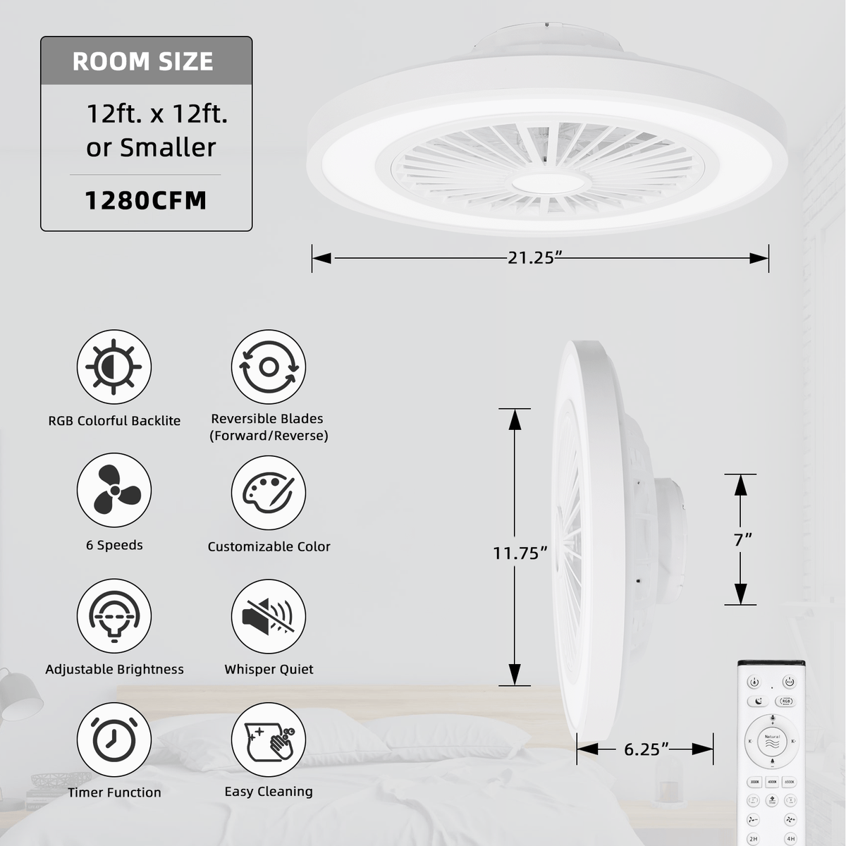 Plafonnier LED, 54cm pour maison et quotidien – vue détaillée 3