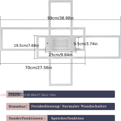 Plafonnier LED, Blanc pour maison – vue détaillée 3