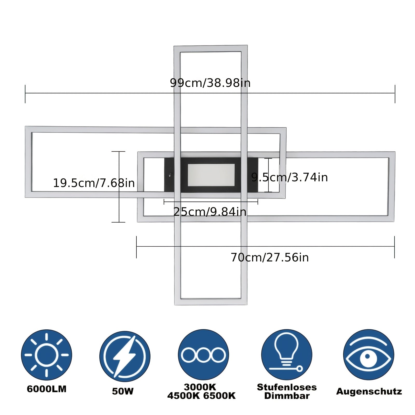 Plafonnier LED, Blanc pour maison – vue détaillée 8
