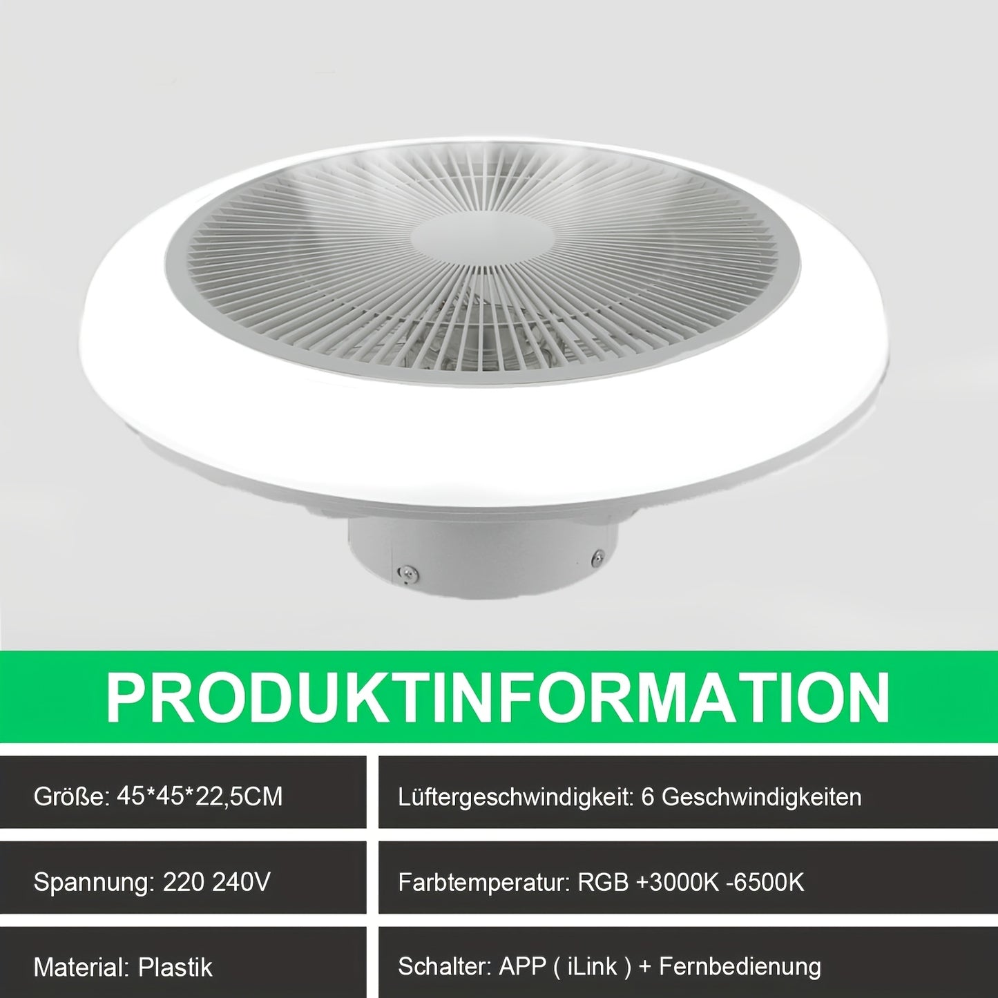 Plafonnier LED, RGB + Audio pour maison – vue détaillée 2