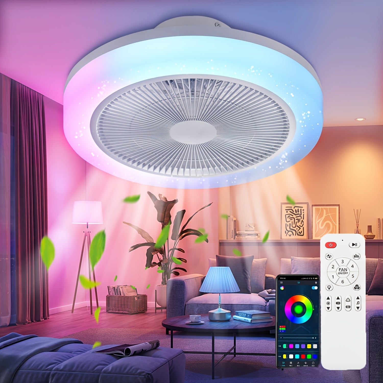 Plafonnier LED, RGB + Audio pour maison – vue détaillée 3