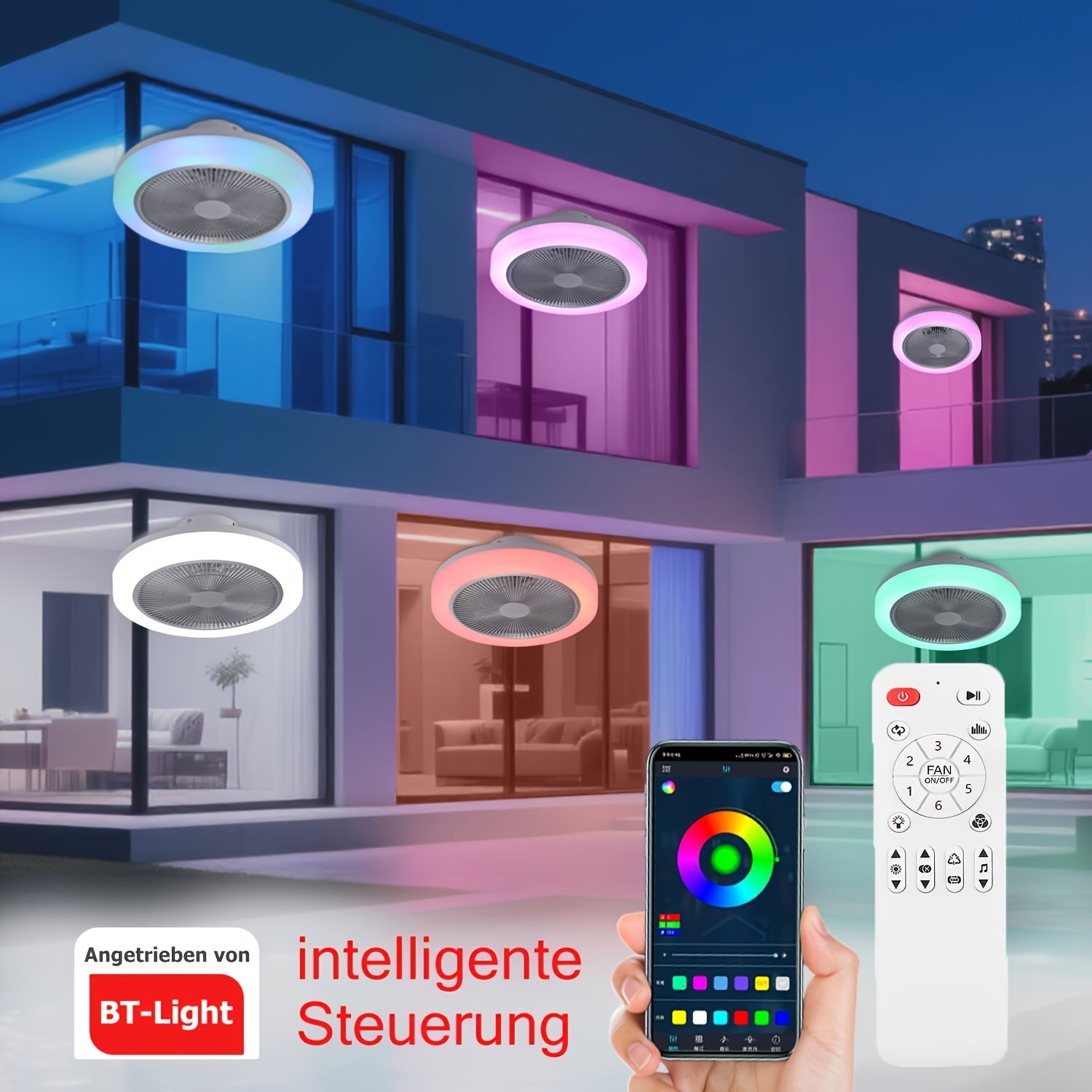 Plafonnier LED, RGB + Audio pour maison – vue détaillée 9