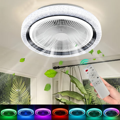 Plafonnier LED, Ventilateur de Plafond LED Intelligent Moderne 50W pour déplacements et salon – vue détaillée 3