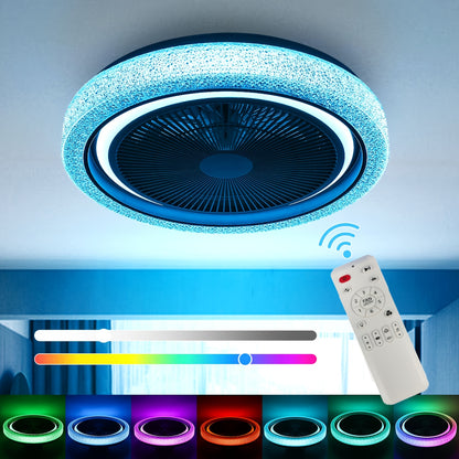 Plafonnier LED, Ventilateur de Plafond LED Intelligent Moderne 50W pour déplacements et salon – vue détaillée 4