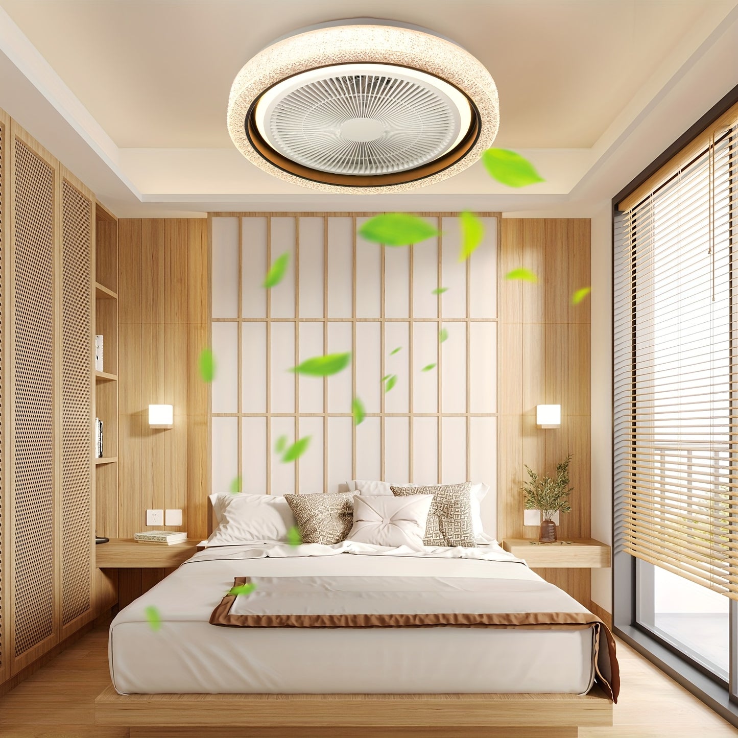 Plafonnier LED, Ventilateur de Plafond LED Intelligent Moderne 50W pour déplacements et salon – vue détaillée 5