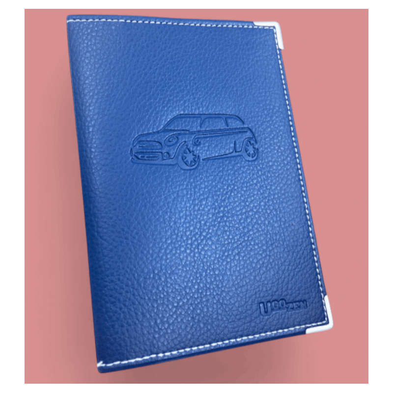 Pochette carte grise simili cuir, BLEU pour véhicule et déplacements – vue détaillée 8