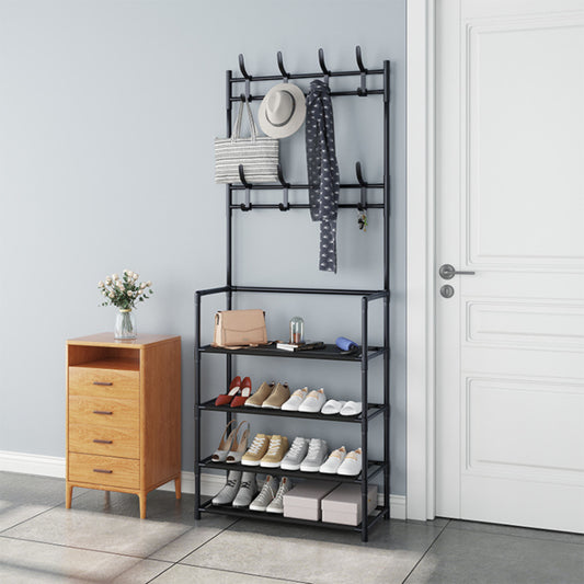 Porte-manteau, Porte-chaussures et chapeaux noir à quatre niveaux pour armoire – vue principale