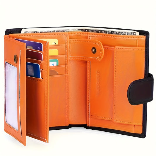 Portefeuille en Cuir Véritable, Orange pour véhicule et déplacements – vue principale