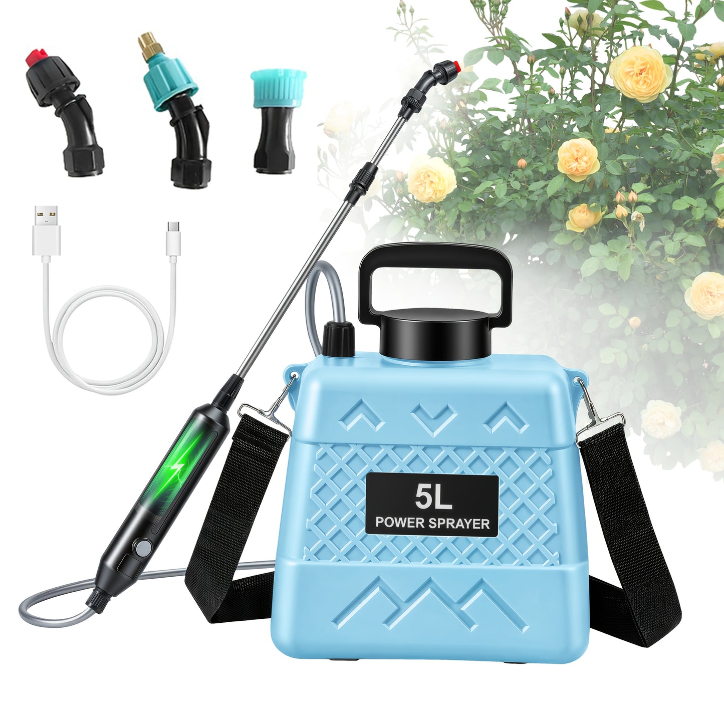 Pulvérisateur électrique, rechargeable pour jardin et terrasse – vue détaillée 5