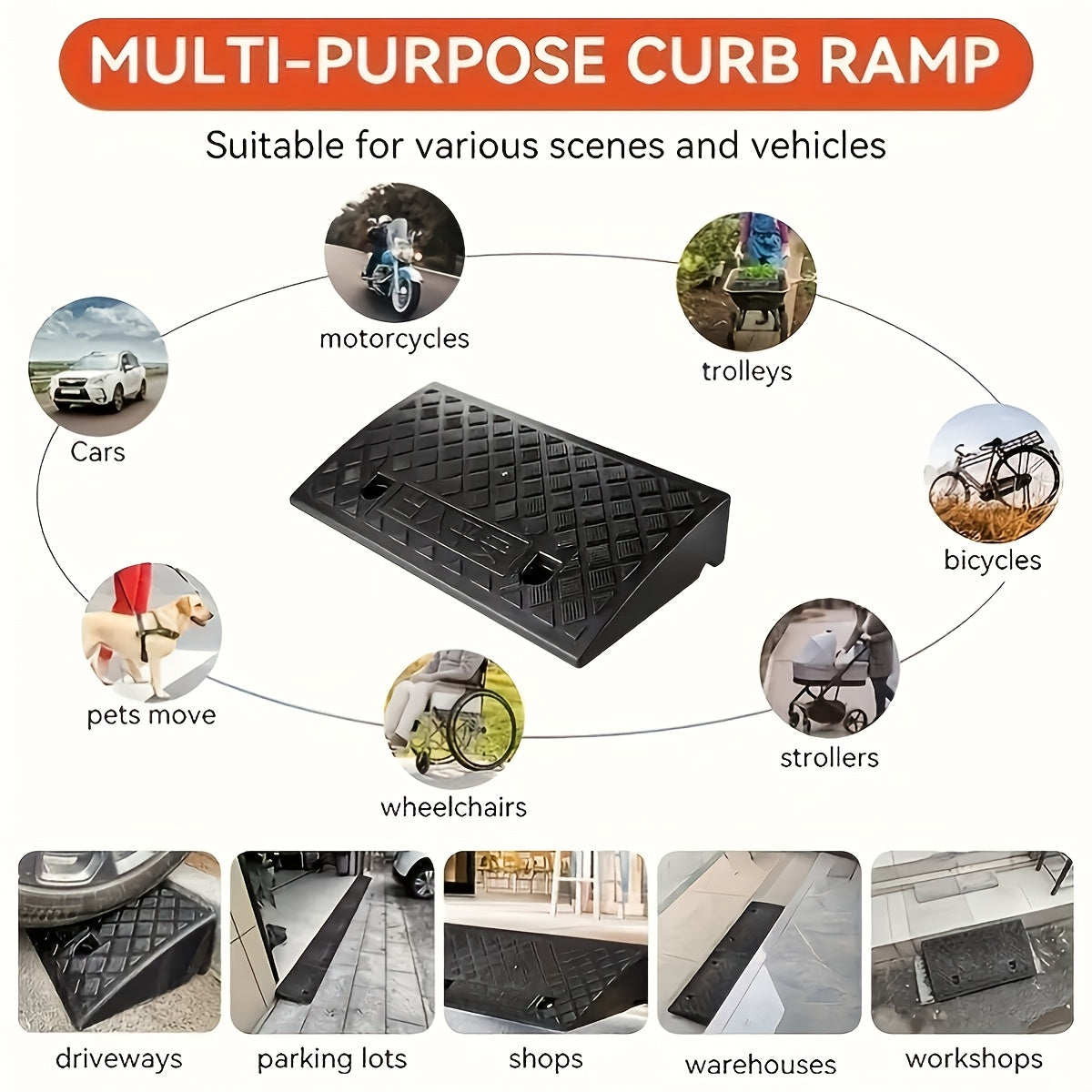 Rampe portable pour véhicules, plastique pour voiture et moto – vue détaillée 7