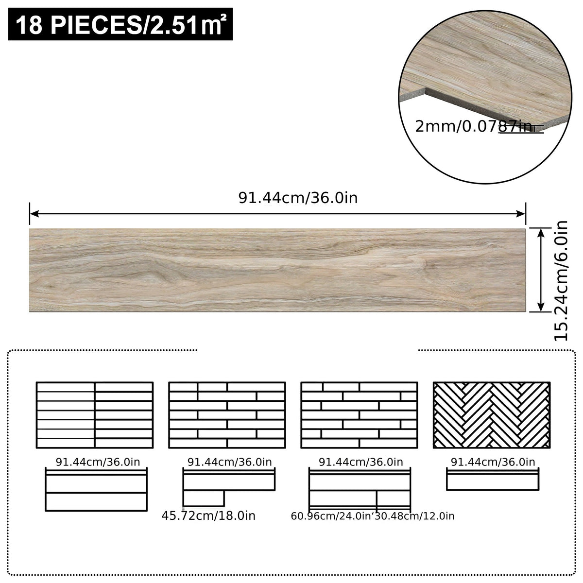 Revêtement de sol PVC Auto-Adhésif, bois pour cuisine et coin repas – vue détaillée 4